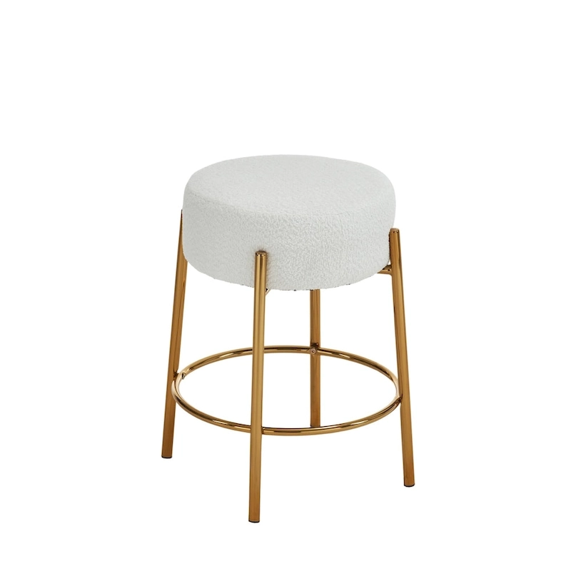 Beige+Gold Modern 20  Barstools (Set of 2)