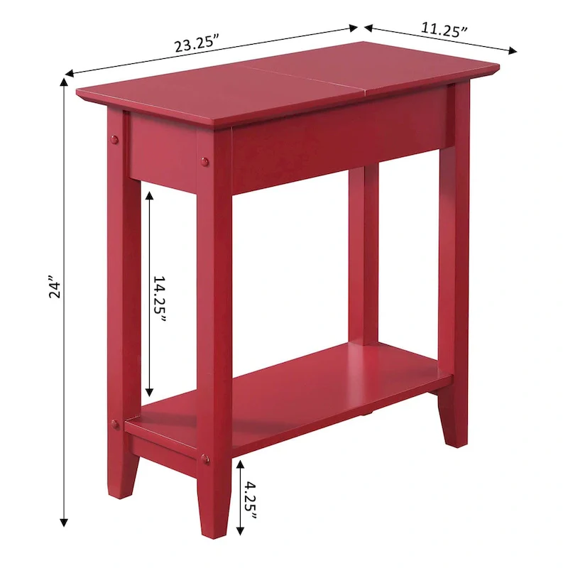 Flip Top End Table with Shelf