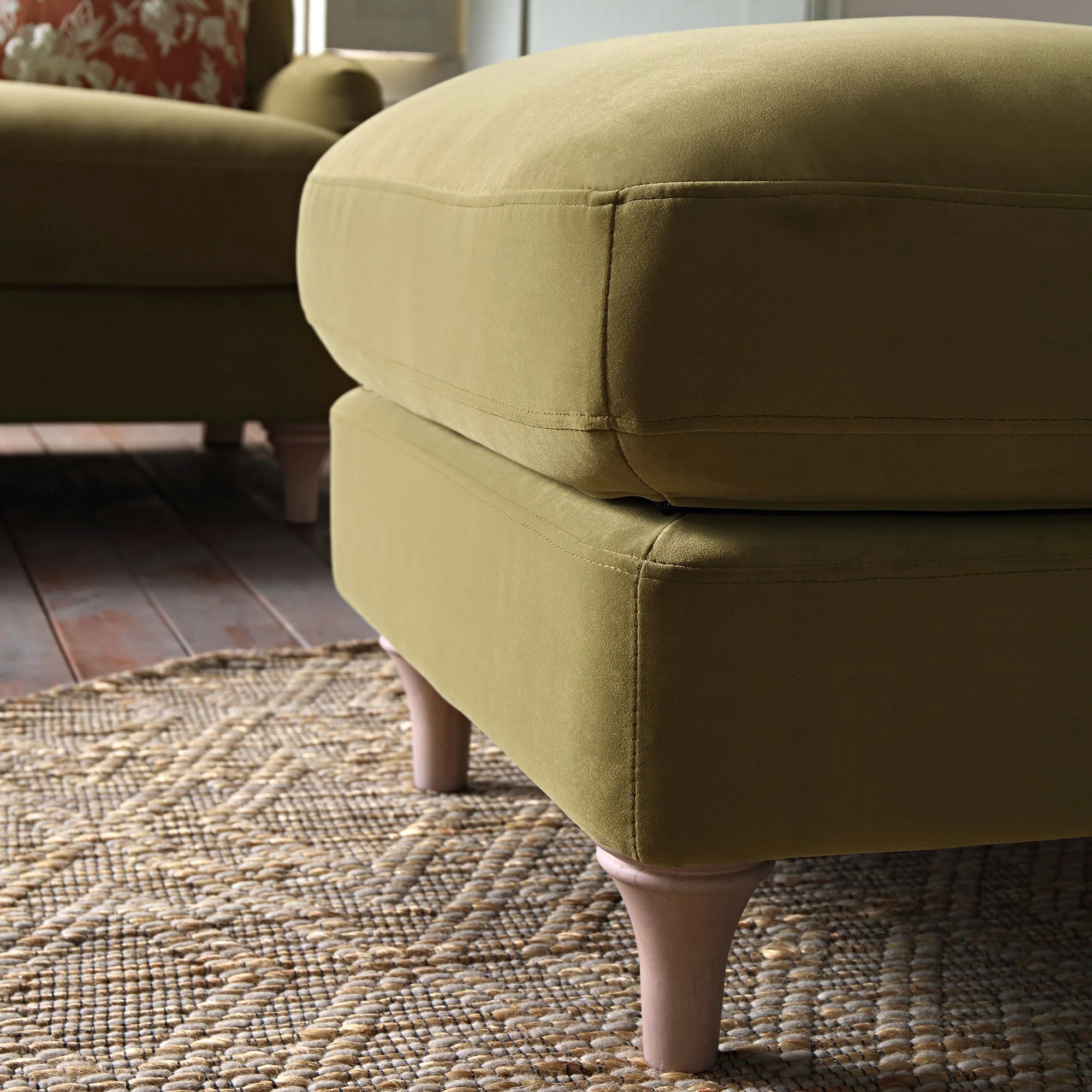 Fudge Velvet Sofa, Footstool