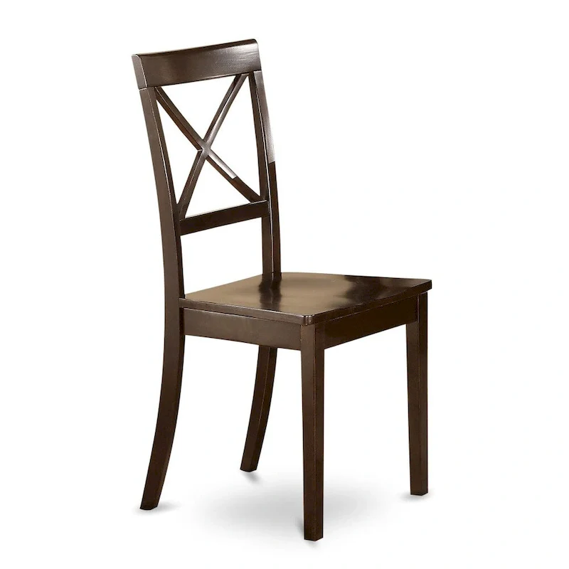 East West Furniture Dining Table Set Includes a Square Wooden Table with Butterfly Leaf and 8 Kitchen Dining Chairs, Cappuccino