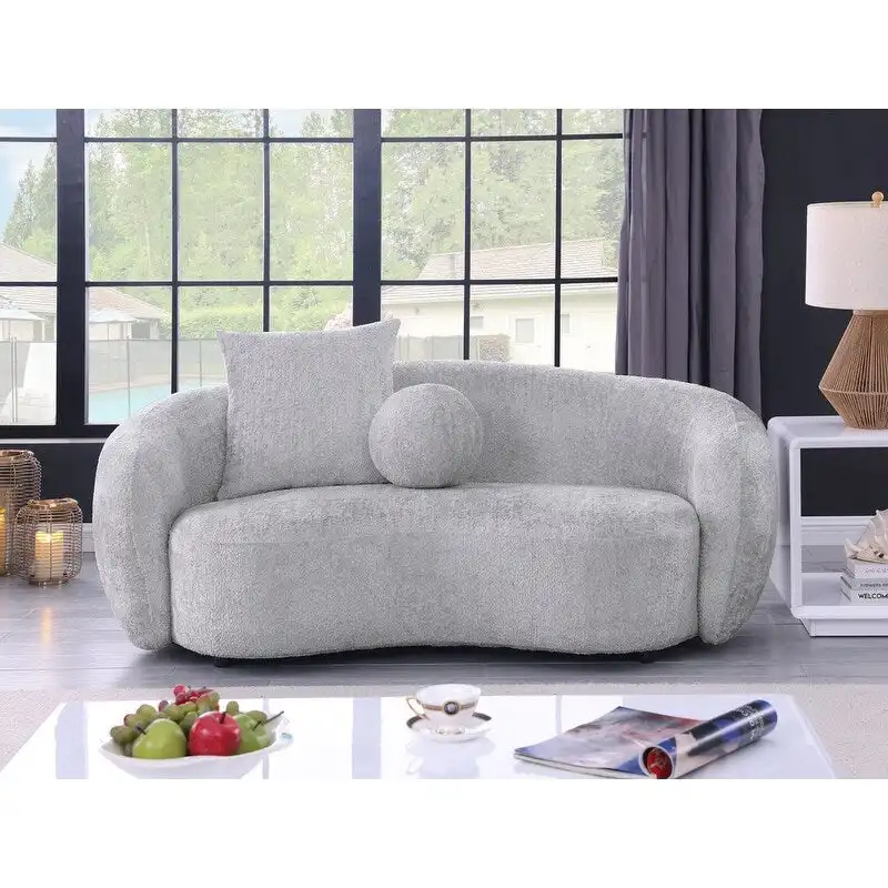 Best Quality 2pc Teddy Fabric Sofa & Loveseat