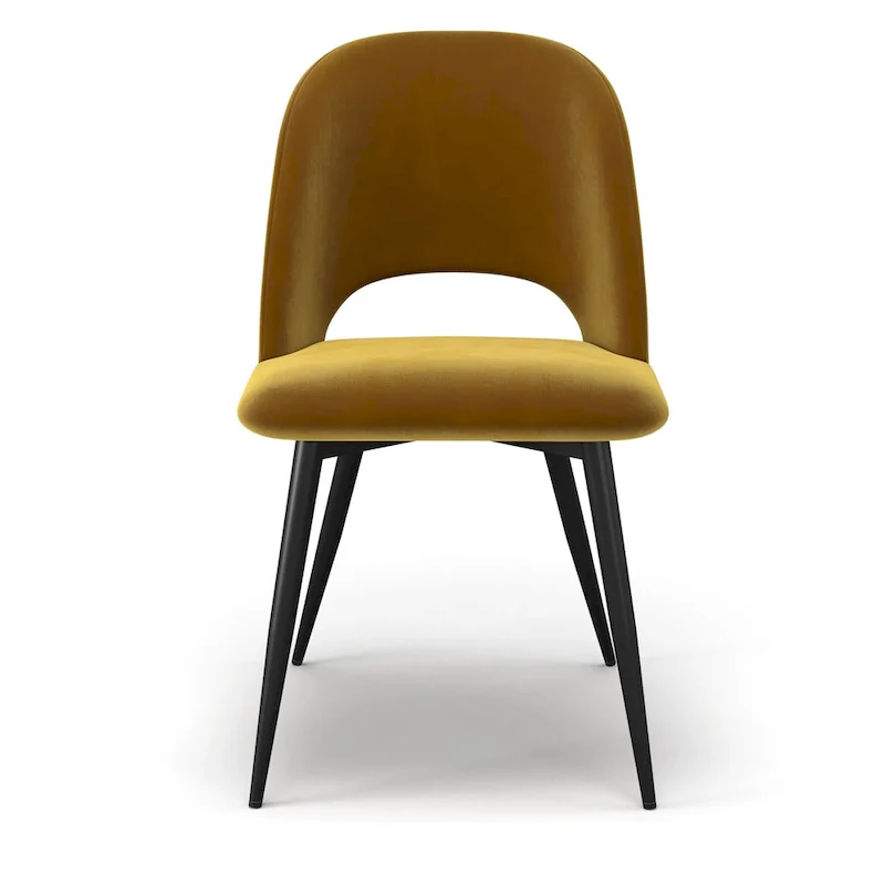 Velvet Dining Chairs - Gold/Platinum/Sapphire, Mid-Century Modern