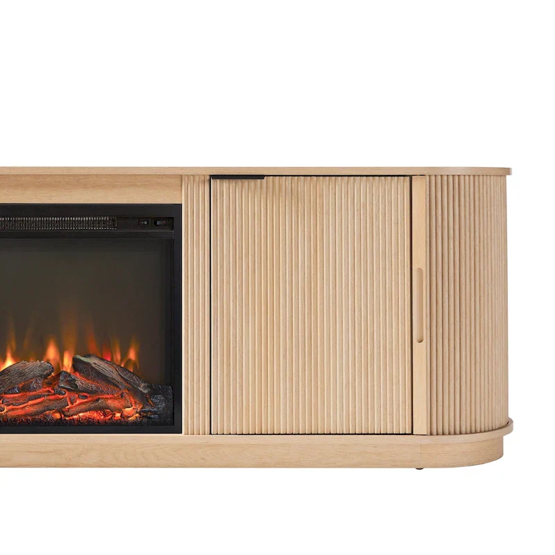 Middlebrook Designs Modern Reeded 70-inch Fireplace TV Stand