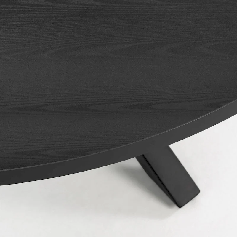 Round Wood Top Dining Table - Black