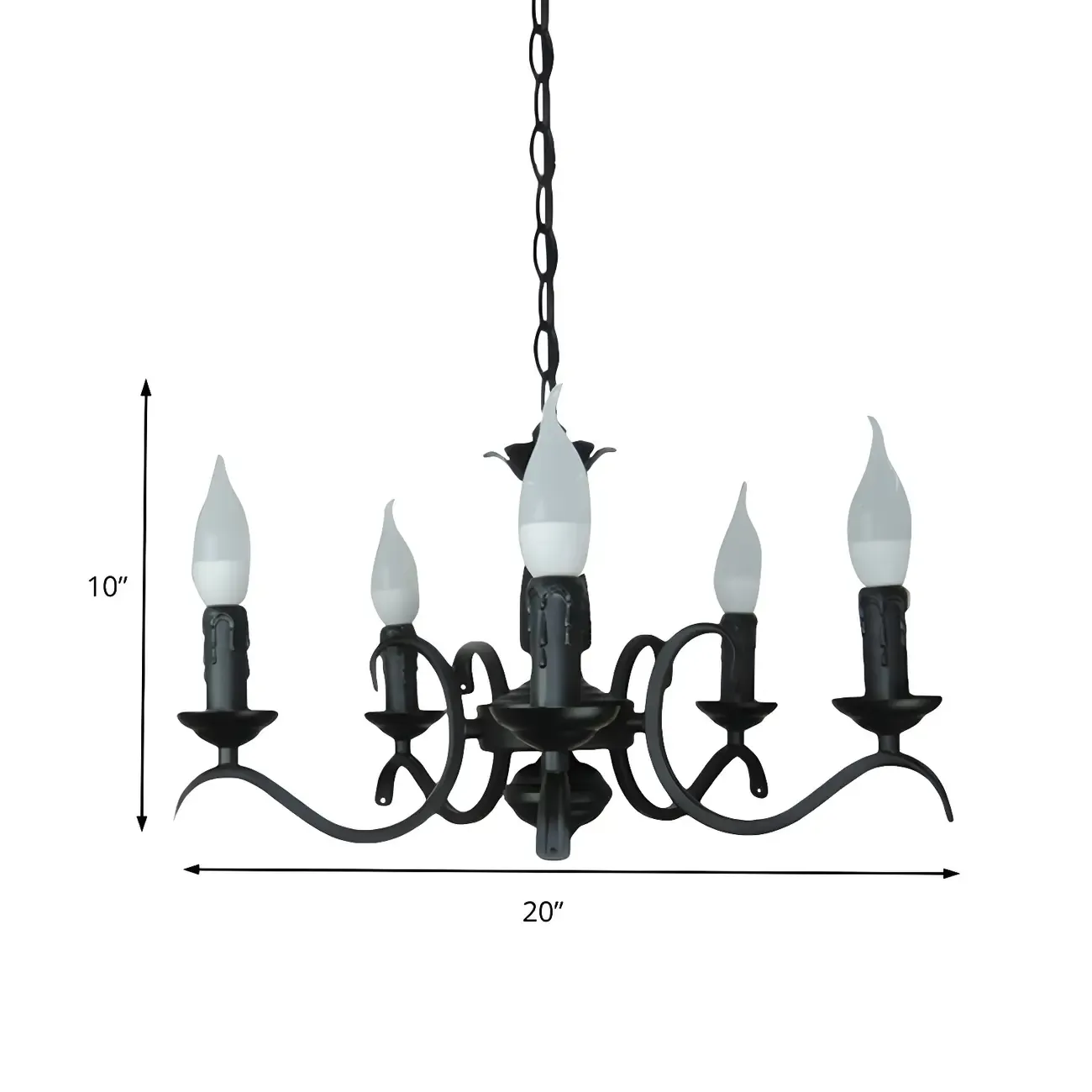 Industrial Black Metal Candelabra Chandelier