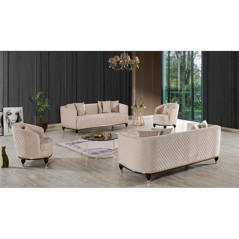 Kayo 4 Pieces Living Room Sets 1 Sofa 1 Loveseat 2 Chair
