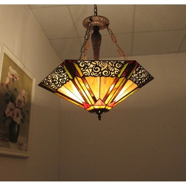 Evelyn Tiffany Style 3-light Dark Antique Bronze Pendant