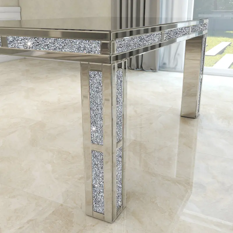 Rectangular Dining Table with Crushed Diamond