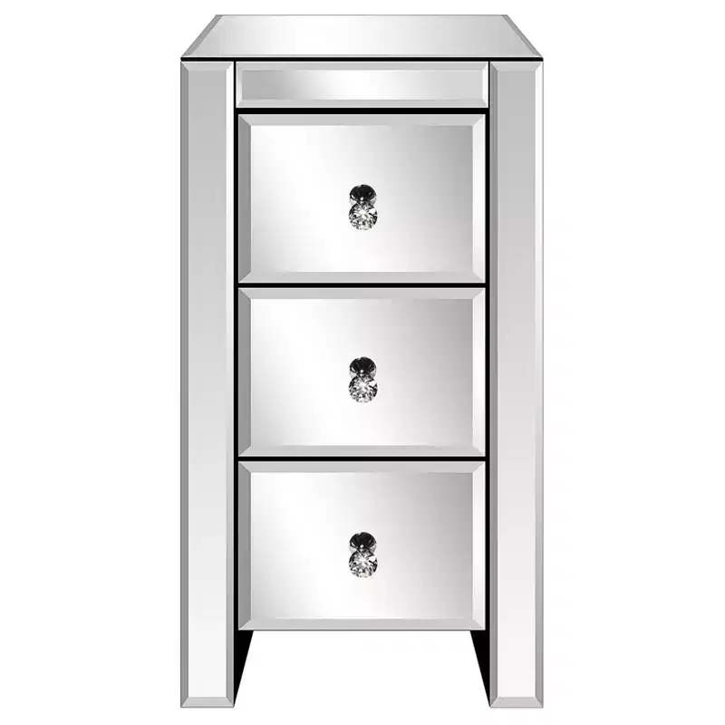 Karl Home 3-Drawer Silver MDF 11.81in. W Nightstands