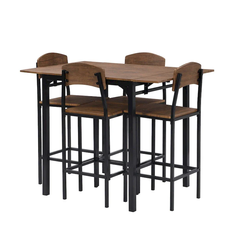 5-piece Counter Height Drop Leaf Dining Table Set
