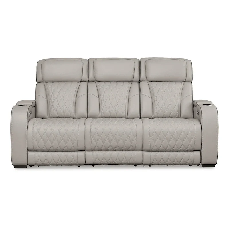 Signature Design by Ashley Boyington Gray Power Reclining Sofa - 86 W x 38.5 D x 44.5 H