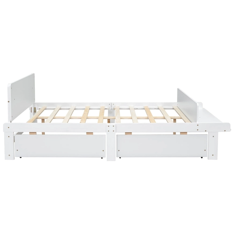 Full Bed with Footboard Bench,2 drawers