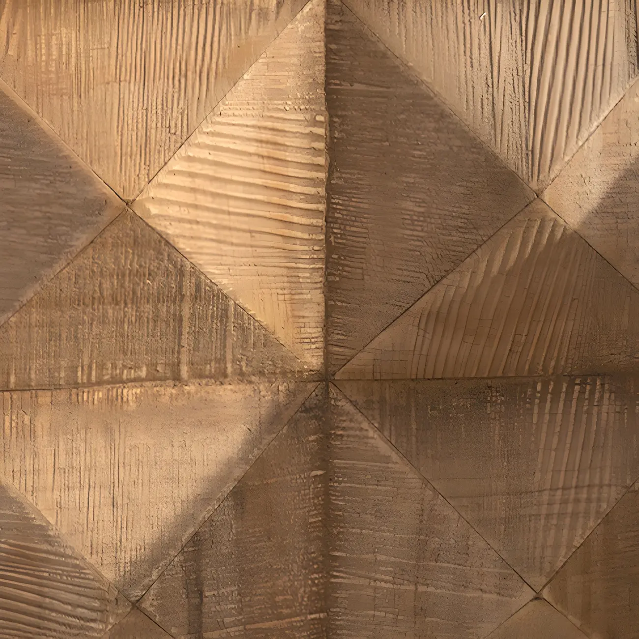 Elegant Geometric Wooden Block Accent Side Table