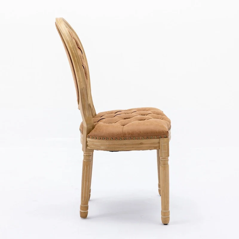 French Chair Dining Chair Solid Wood with Nailhead Trim Set of 2