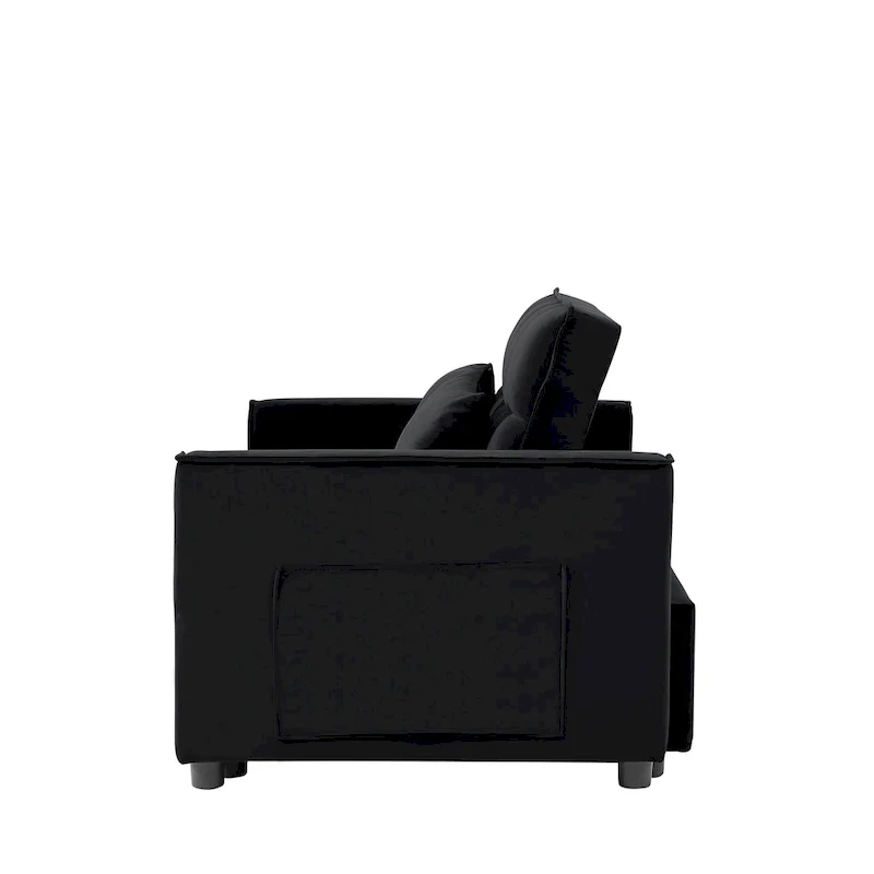 Velvet Convertible Loveseat Sleeper Sofa Couch with 2 Pillows