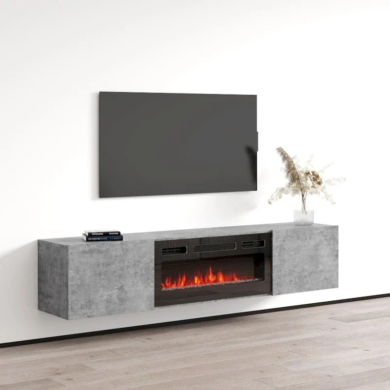 Floating Fireplace TV Stand