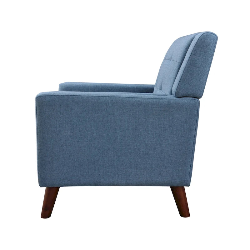 Modern Armchair - Blue, Beige - Tufted Single Seat