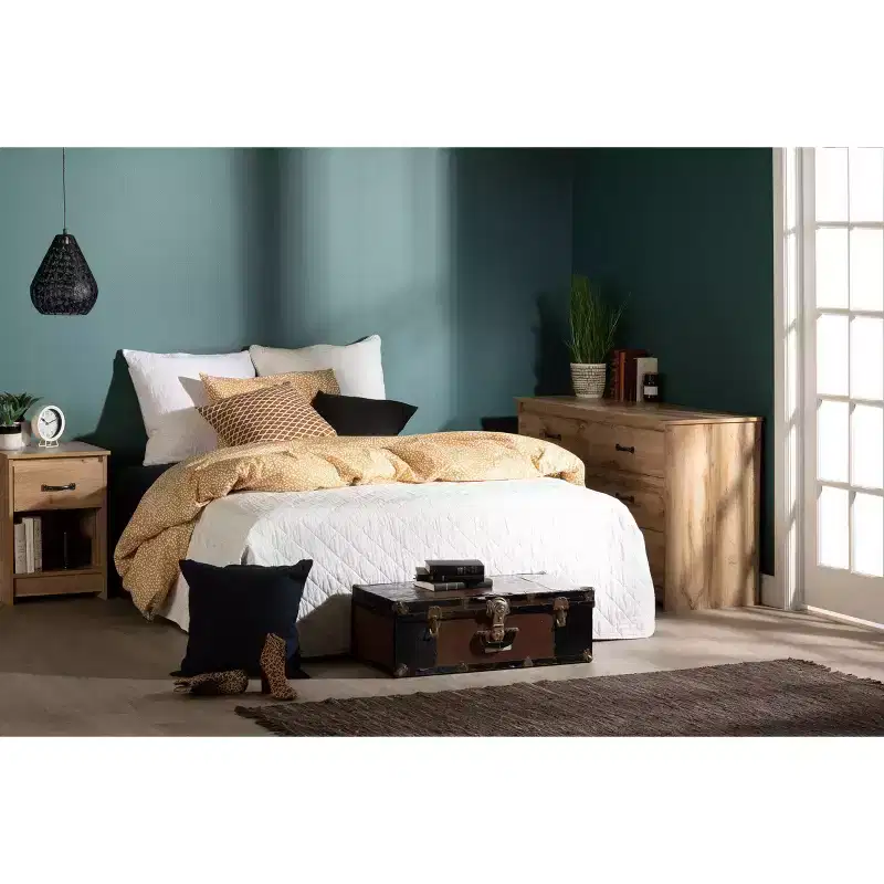 South Shore Tassio 6 Drawer Double Dresser Nordik Oak: Anti-Tip Hardware, Laminated Finish, Particle Board Frame