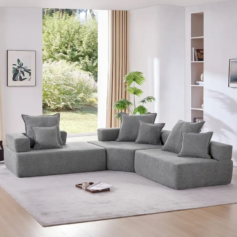 DIY Customization Boucle Upholstered Modular Sectional Sofa