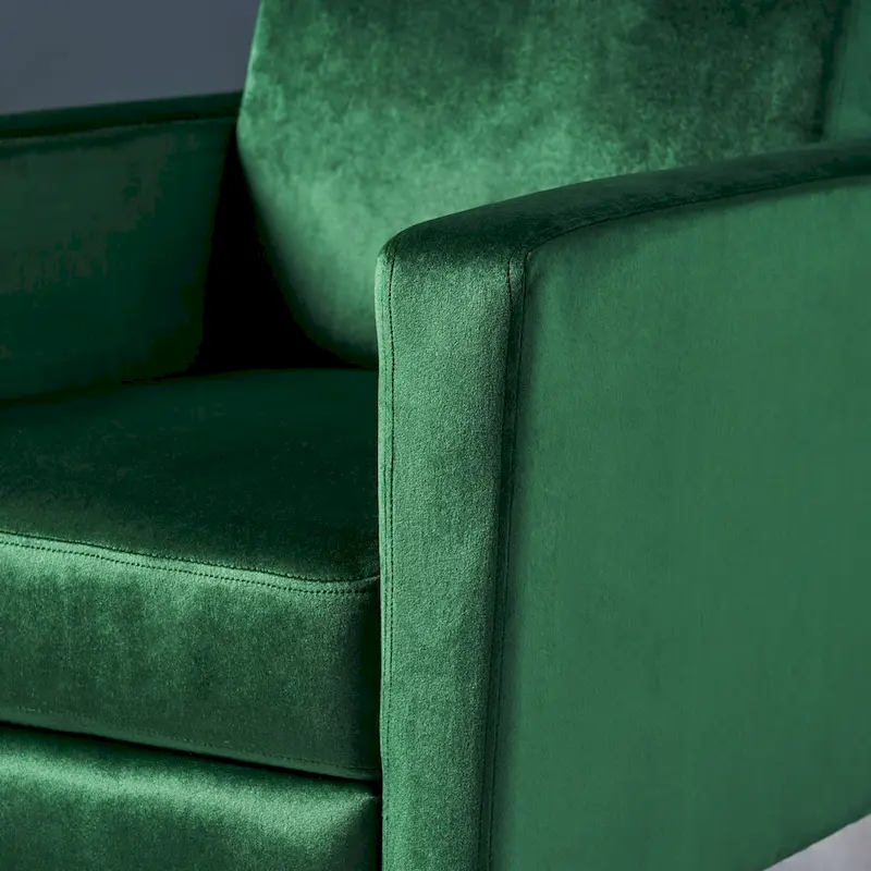 Brightwood Modern Velvet Recliner w/ Steel Legs by Christopher Knight Home