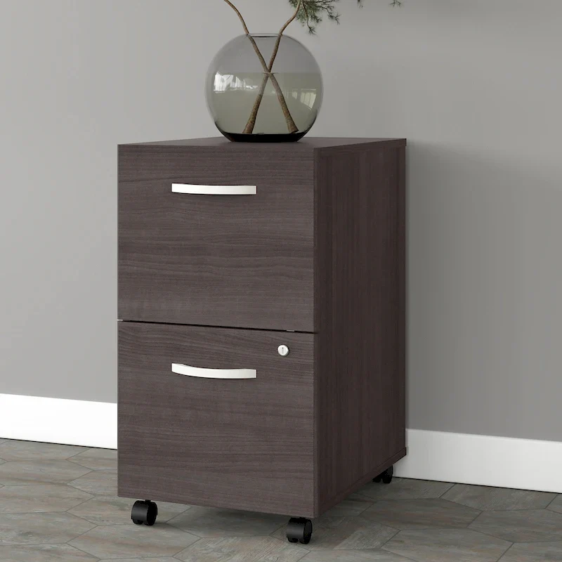 2 Drawer Mobile File Cabinet with Lock and Casters