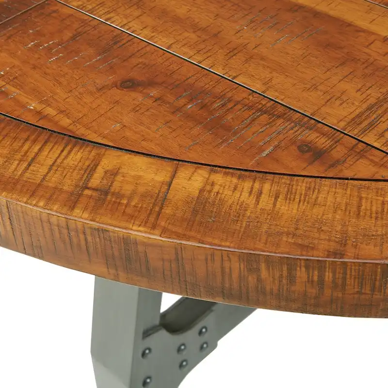 INK+IVY Lancaster Round Dining/Gathering Table - amber/ graphite