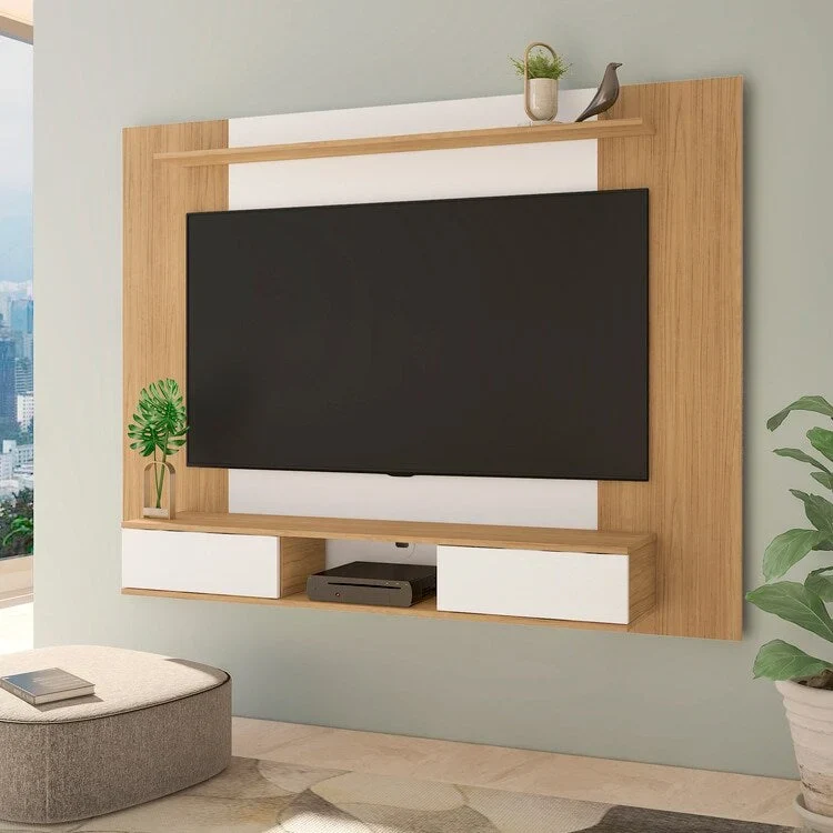 Natural / White / Black Floating TV Stand with Storage, Fits up to 70
