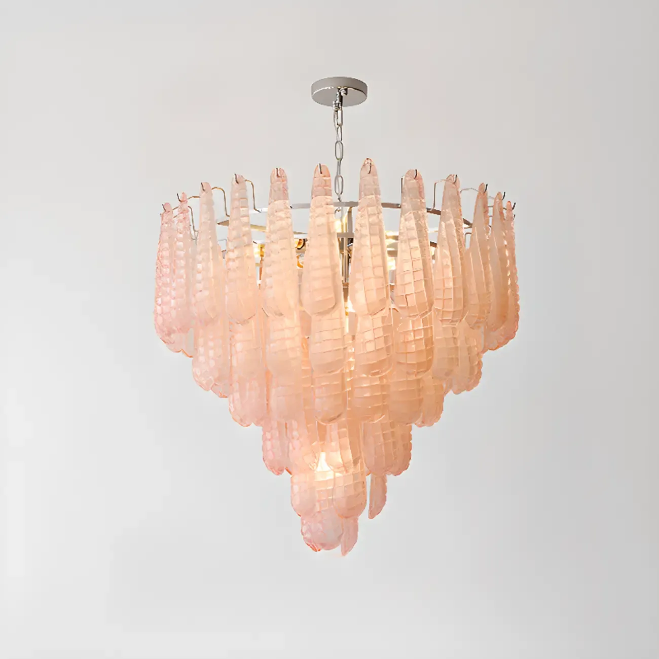 White Crystal Teardrop Glass Modern Chandelier