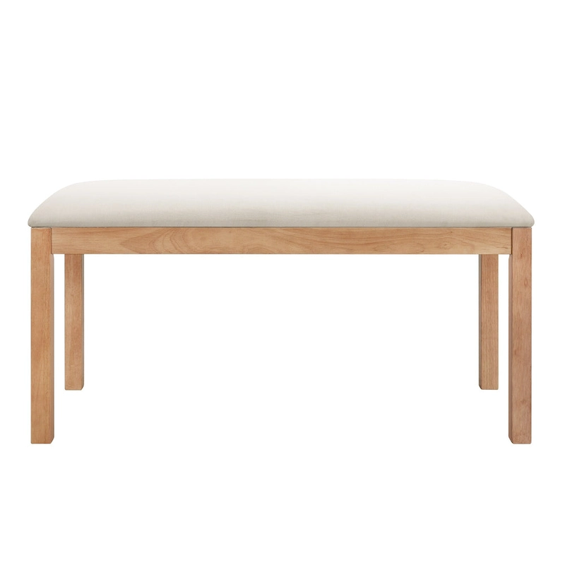 Farmhouse Style 6-Piece Dining Table Set with 4 Upholstered Dining Chairs and Bench