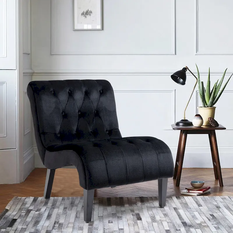 Set of 2 Armless Accent Upholstered Lounge Chair