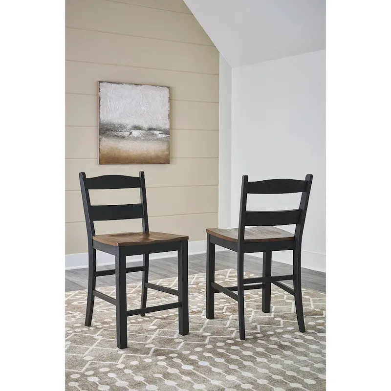 Signature Design by Ashley Valebeck Black/Brown Counter Height Barstool - 20 W x 22 D x 39 H