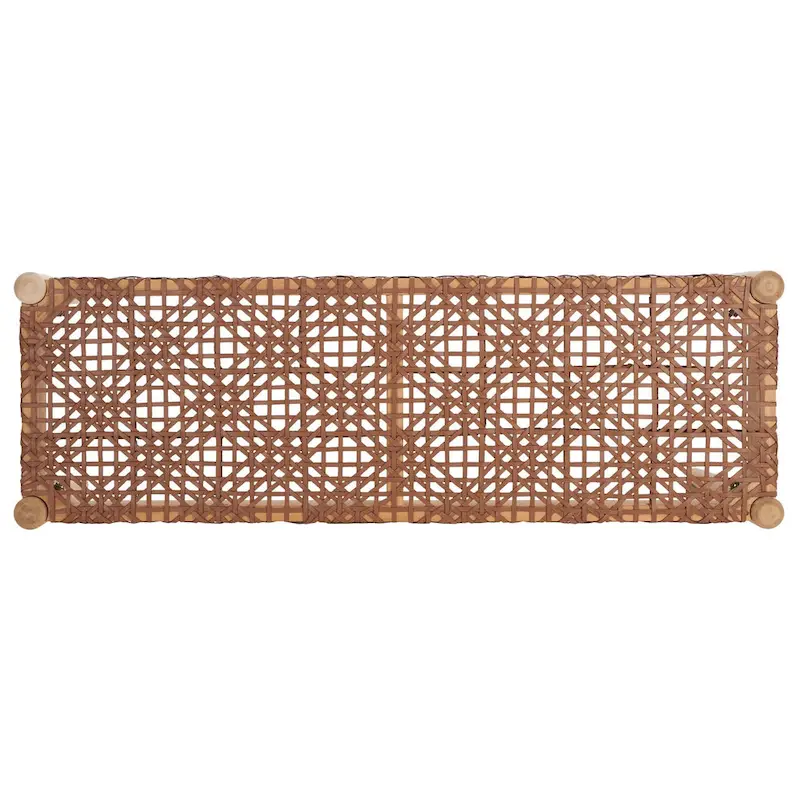 SAFAVIEH Mahalia Bandelier Wood & Leather Bench - 47 W x 16 D x 19 H - 47Wx16Dx19H