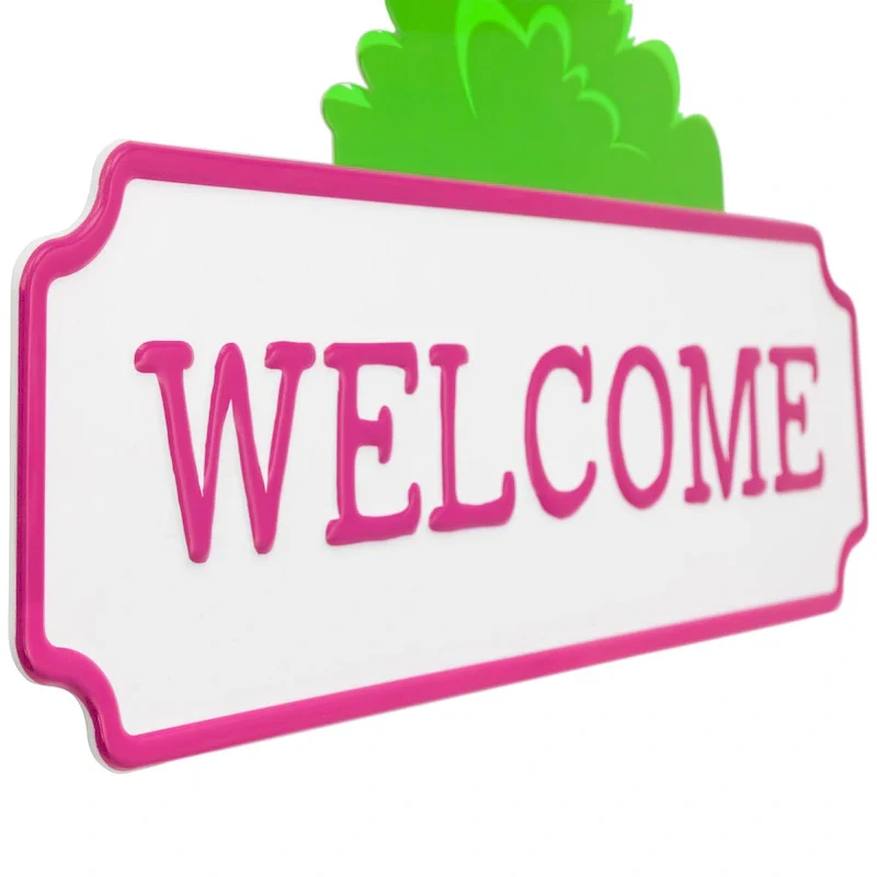 Flamingo Welcome Tropical Metal Wall Sign - 25