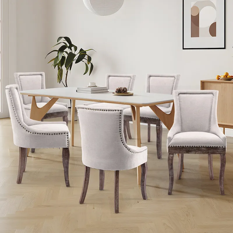 Traditional Tufted Ultra Upholstered Wingback Dining Chair Set of 2