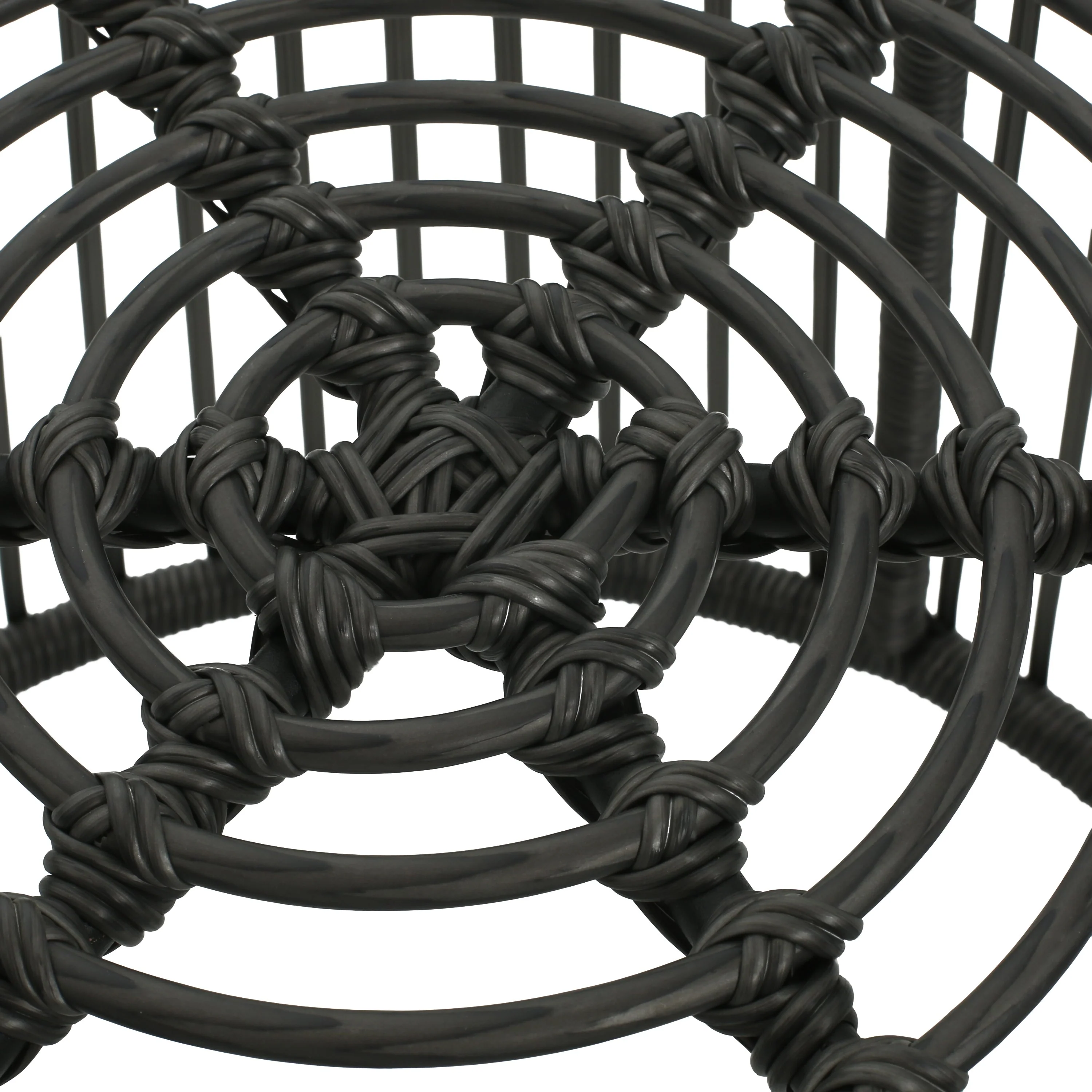 Modern Wicker High Back Chair & Side Table Set