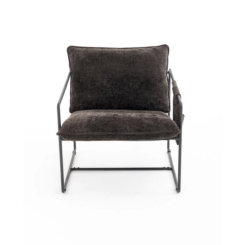 30.7 Arm Chair with Metal Frame and Gold Accents (Set of 2)