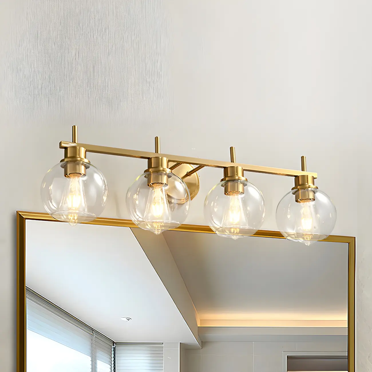 Brass Globe Vanity Light Modern Style for Bathroom