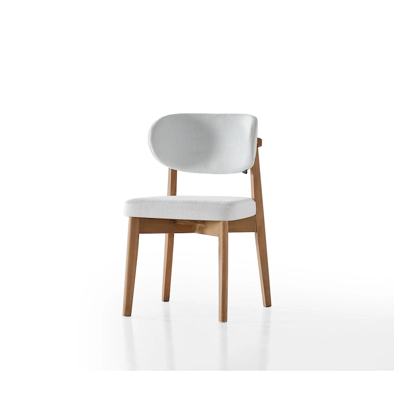 Bari 7-Piece Oval Dining Table And 6 Dining Chair With Wood Leg Set