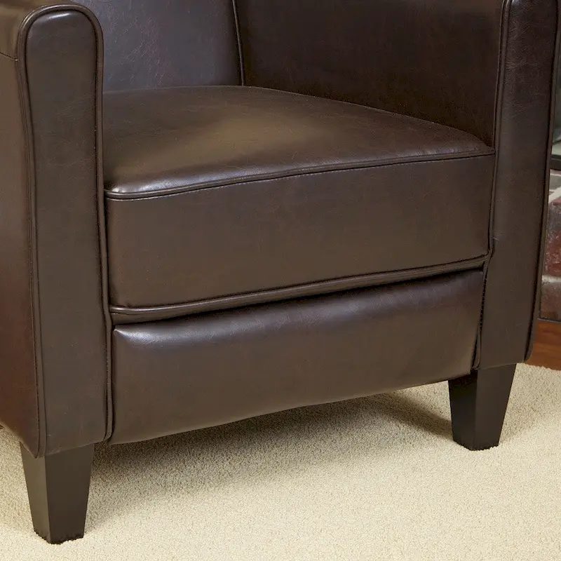 Darvis Black Bonded Leather Recliner Club Chair by Christopher Knight Home