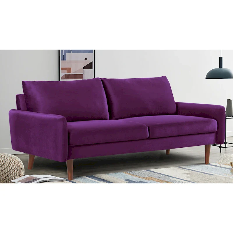 70W Tapered-Leg Velvet Sofa