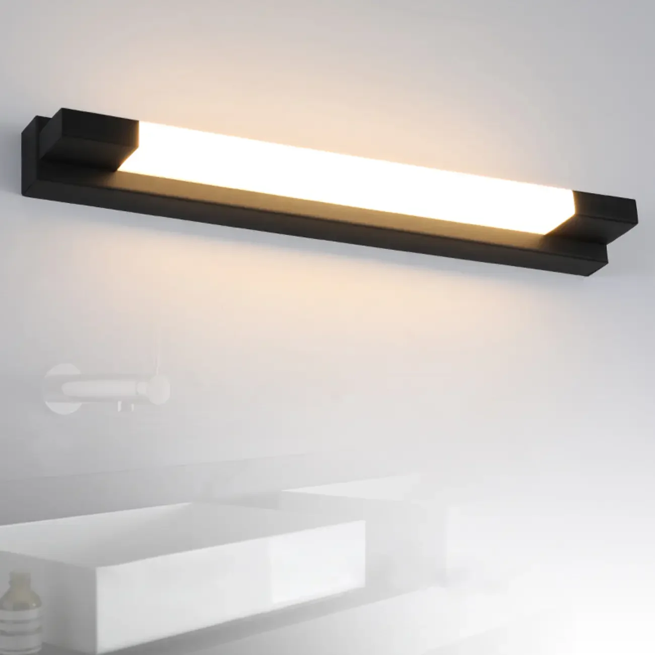 Modern Black LED Dimmable Vanity Light with Acrylic Shade