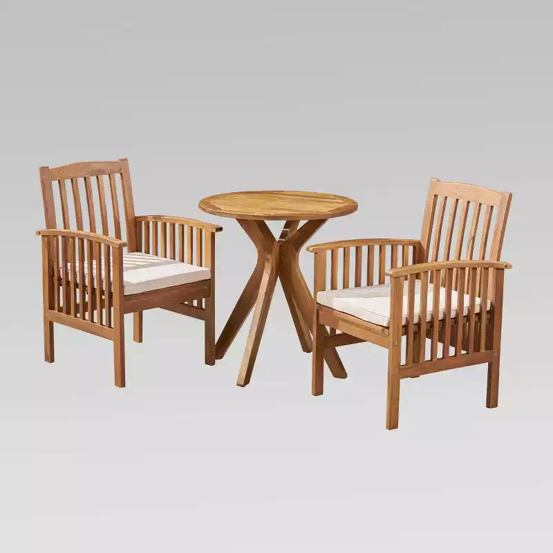 Casa 3pc Acacia X Leg Bistro Dining - Christopher Knight