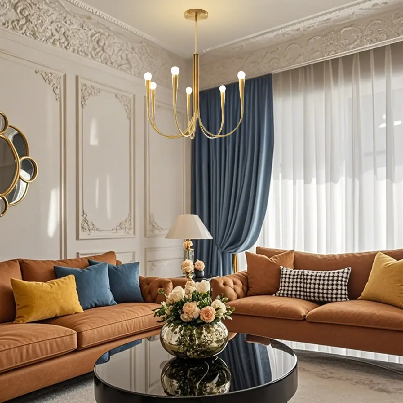 Mid-Century Branch Ceiling Chandelier with Adjustable Height