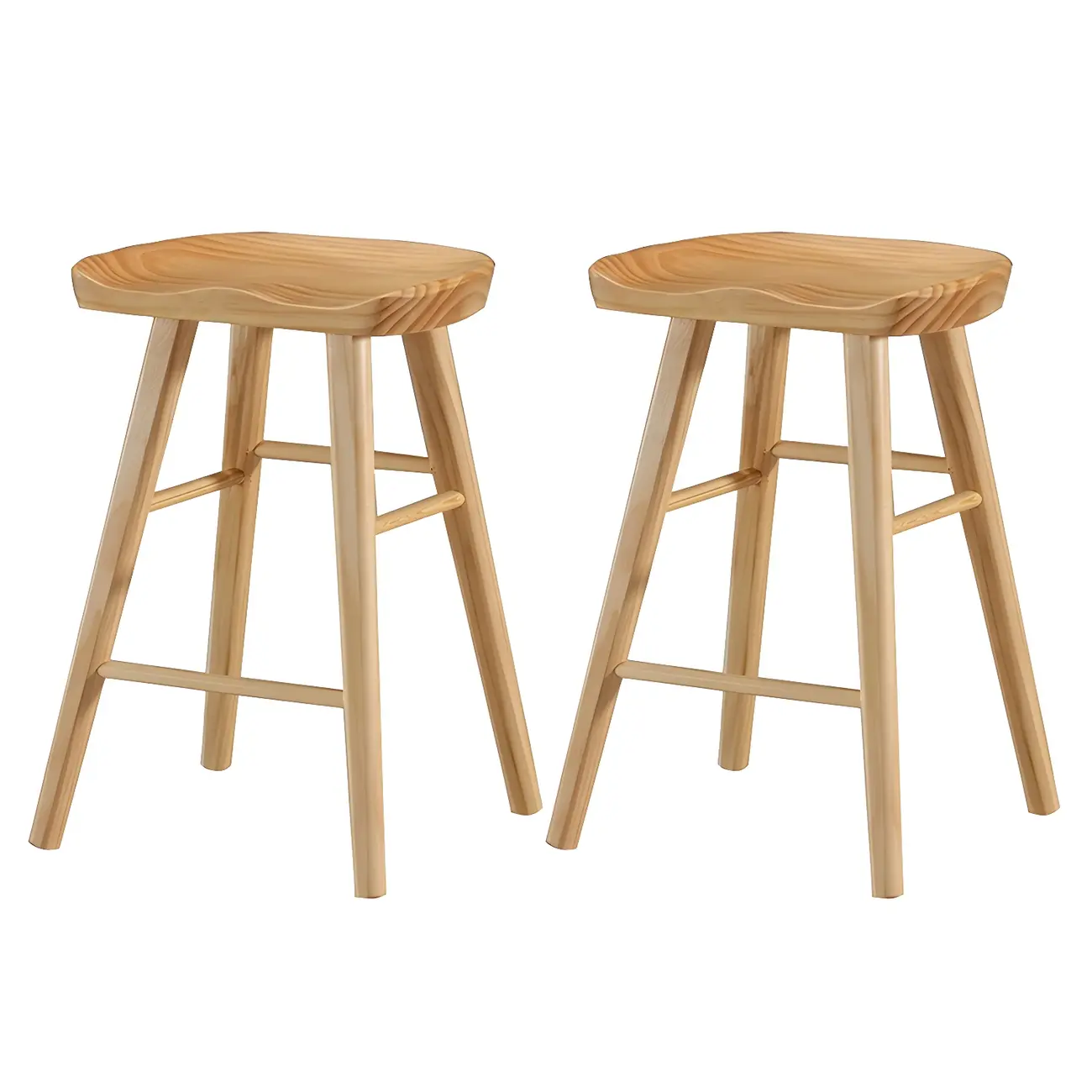 Rustic Saddle Backless Bar Stool Counter Height