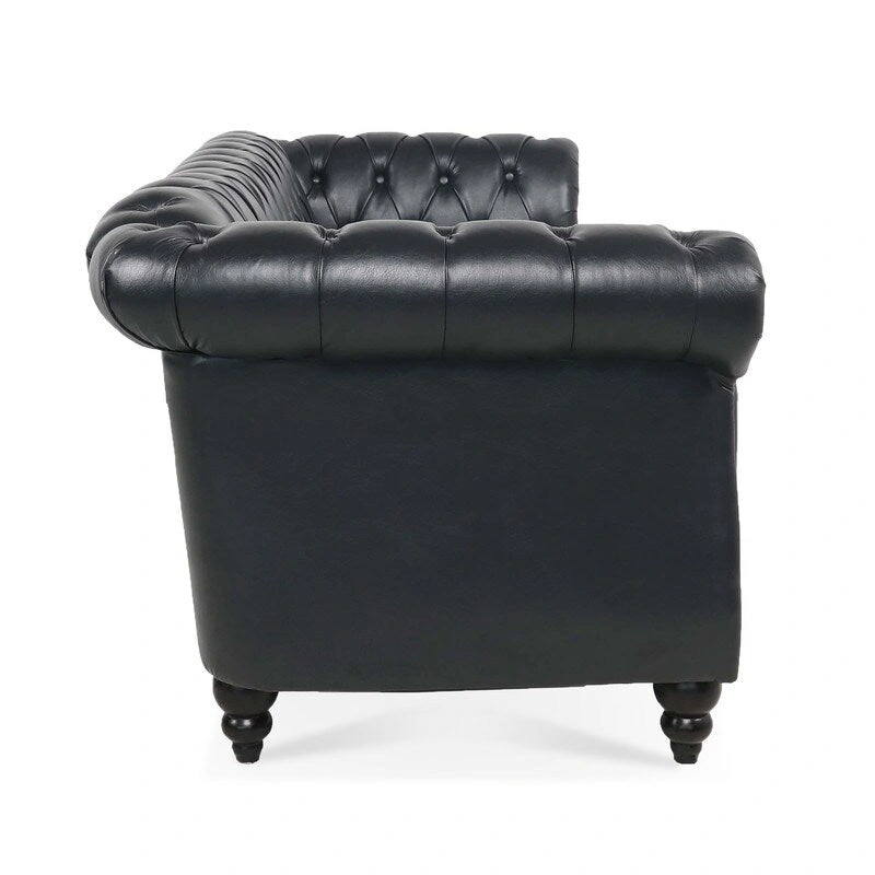 GEITIN 84.65 PU Rolled Arm Chesterfield 3 Seater Sofa