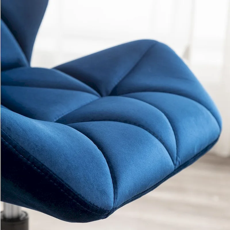 Diamond Tufted Armless Adjustable Swivel Home Office Chair