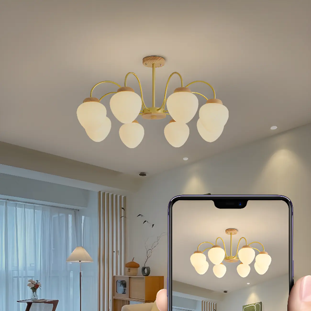 3/5/8-Light Modern Globe Ceiling Chandelier with Glass Shades