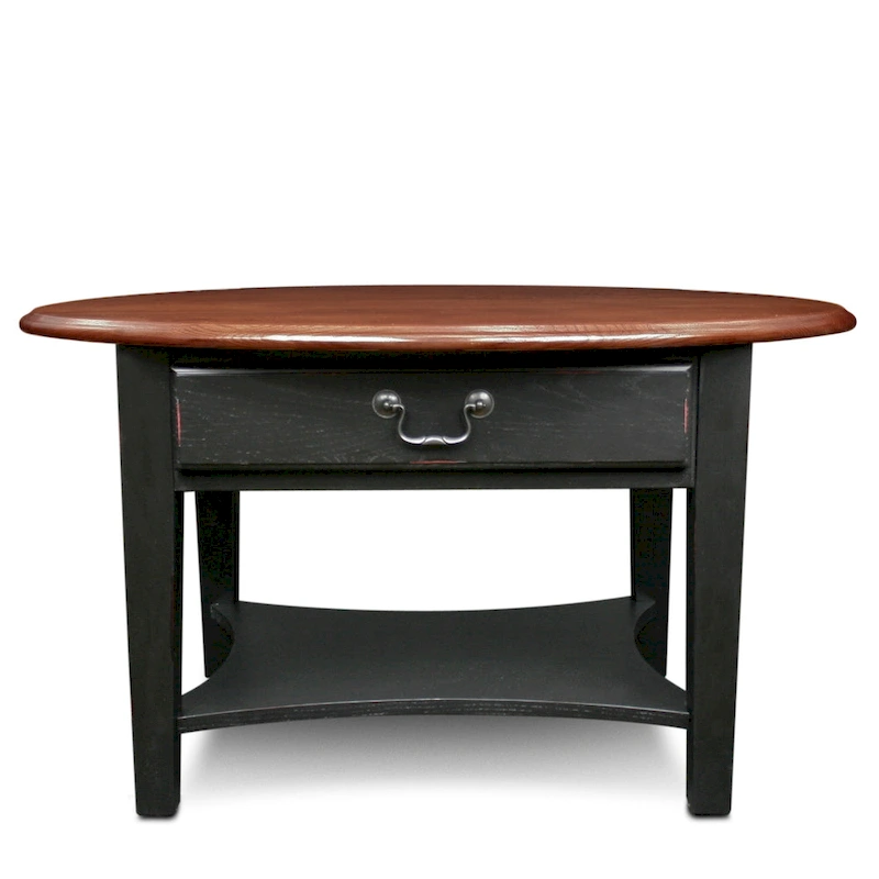 Leick Home One Drawer Oval Coffee Table with Shelf
