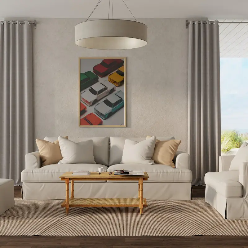 Carolina Living Chesterfield Wood & Cane Coffee Table - Whitewash