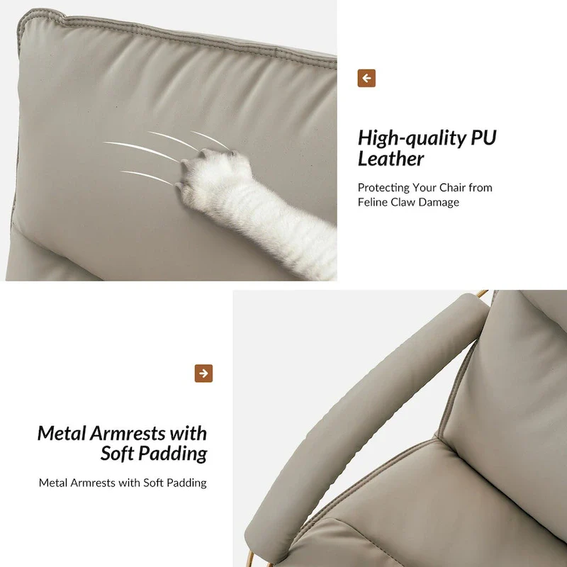 Leona Modern Faux Leather Adjustable Height Tilting Office Chair with Swivel Base by HULALA HOME